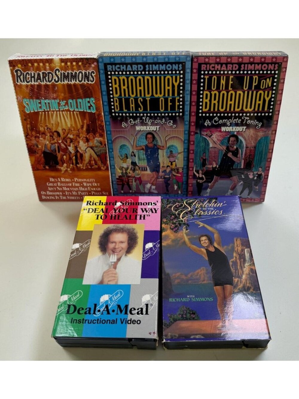 Richard Simmons Home Exercise VHS Lot of  5Sweatin to the Oldies Stretchin